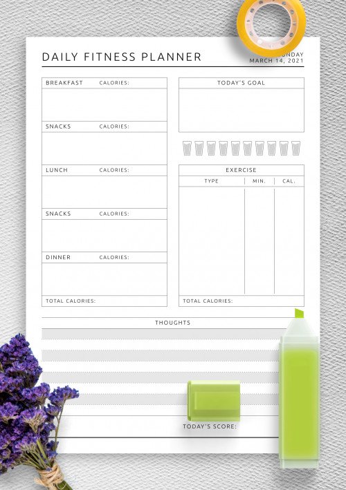 E01 - Daily Fitness Planner Template