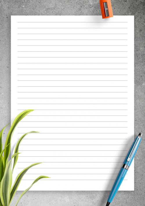Lined Paper Template 7mm
