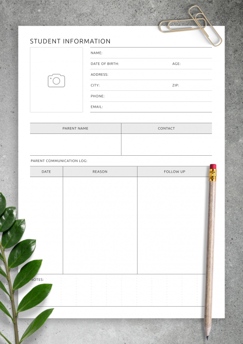 C03 - Student Information Template
