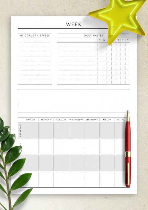 E03 - Weekly Fitness and Meal Plan Template